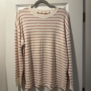 Abercrombie & Fitch White and Pink Striped Top